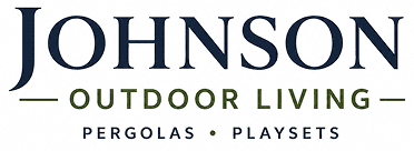 Johnson Outdoor Living logo, pergolas and playsets