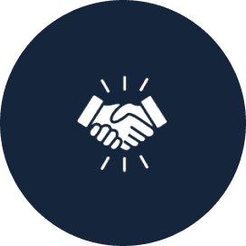 Handshake icon representing partnership