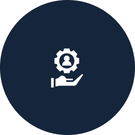 Hand holding user settings gear icon